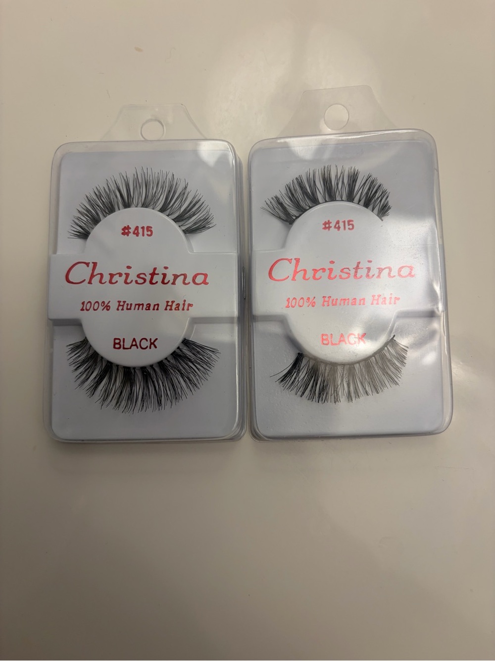 Christina #415 Black 100% Human Hair False Eyelashes - Dramatic Volume New in pk